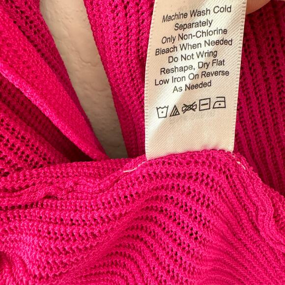 Coldwater Creek Women's Open Front Cardigan Size XL Lightweight Open Knit Pink - Picture 6 of 7